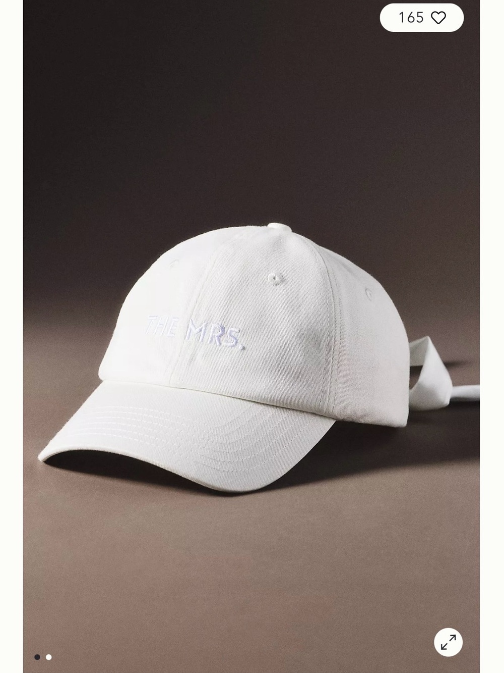 Anthropologie Kenz Kustomz 'THE MRS.' White Cotton Baseball Cap